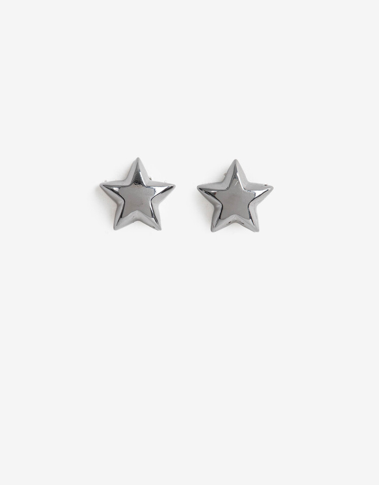 Aros Pasantes Metal Aros Pasantes Estrellas - Plateado Hematite