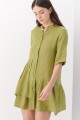 VESTIDO LINO STEP OLIVA