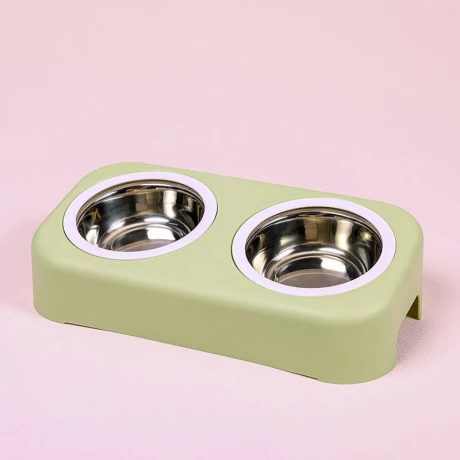 Comedero/Bebedero Verde Doble Pet Melamina Bowls Acero Inoxidable Comedero/Bebedero Verde Doble Pet Melamina Bowls Acero Inoxidable