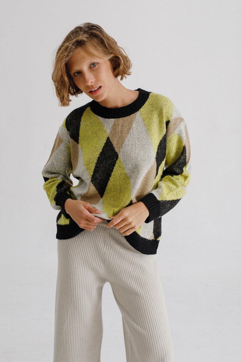 Sweater Dado Amarillo/Negro