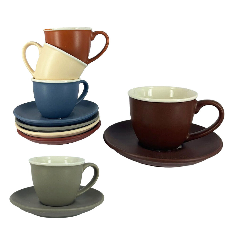 Taza de café con plato 80 ml colores surtidos Taza de café con plato 80 ml colores surtidos