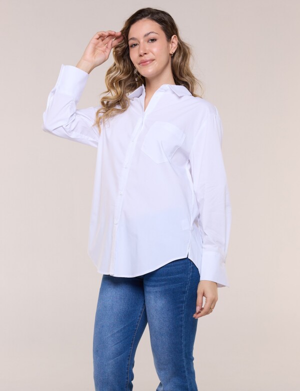 Camisa Holgada Ruedo BLANCO