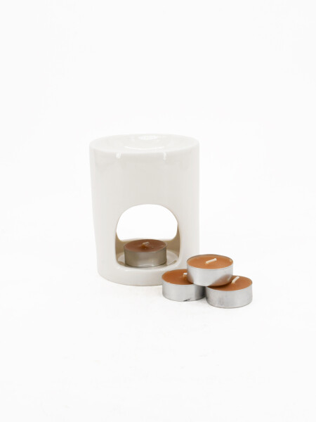 VELA EN FRASCO CERAMICA BLANCO