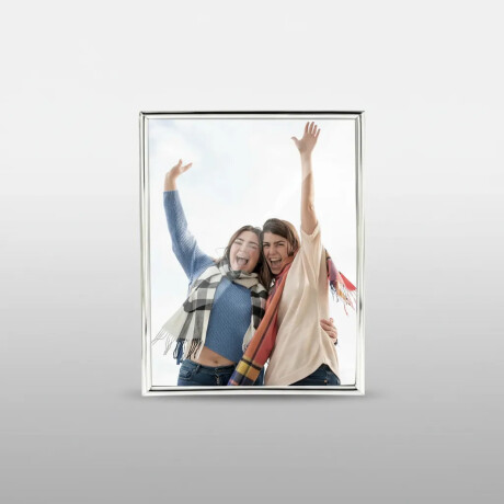 Portar Retrato Marco Clásico para Fotos 10x15Cm Vidrio Metal Plateado