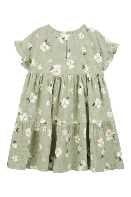 Vestido de jersey, escalonado, diseño floral Vestido de jersey, escalonado, diseño floral