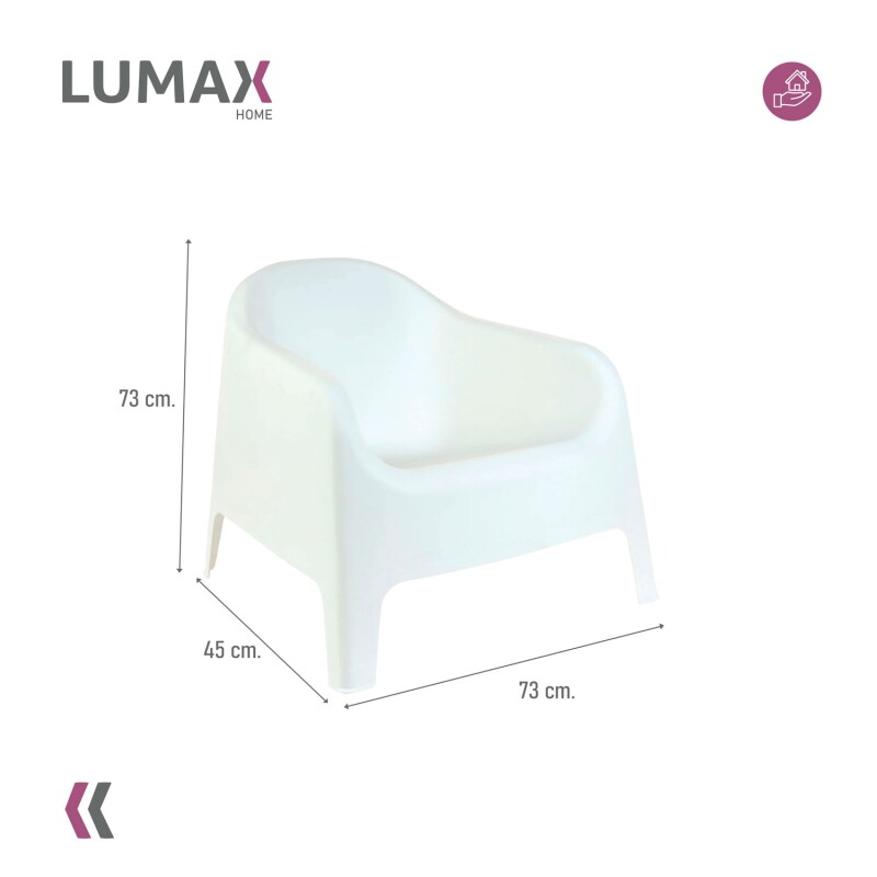 Silla Sillon Plastico Skarpo Jardin Exterior Blanco Blanco