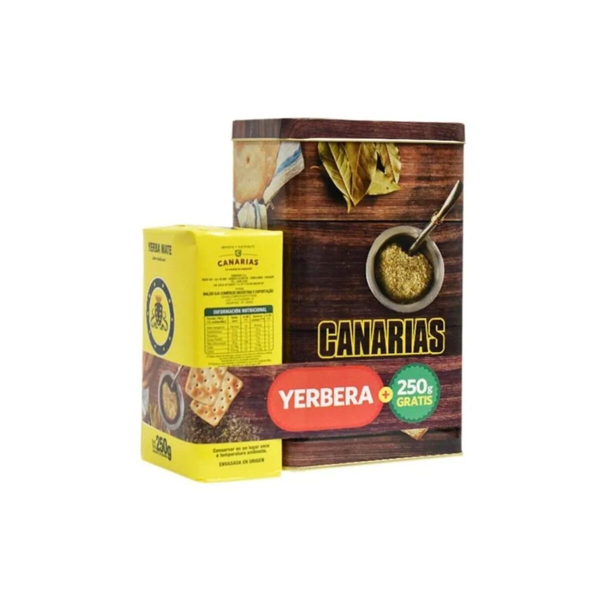 PACK YERBERA RECTANGULAR 850G + YERBA 250G CANARIAS 