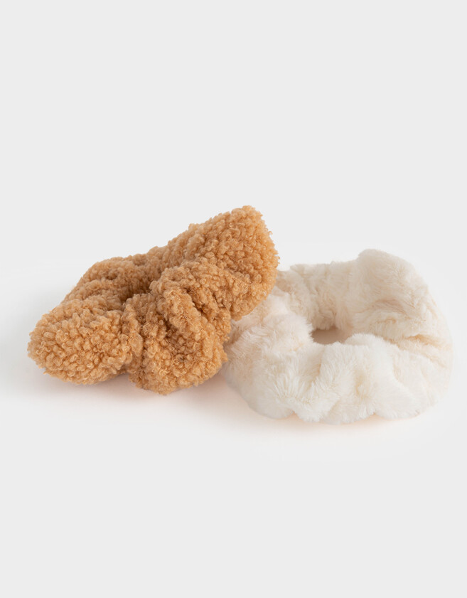 Skunzies De pelo Set De Scrunchies - Combinacion Bicolor