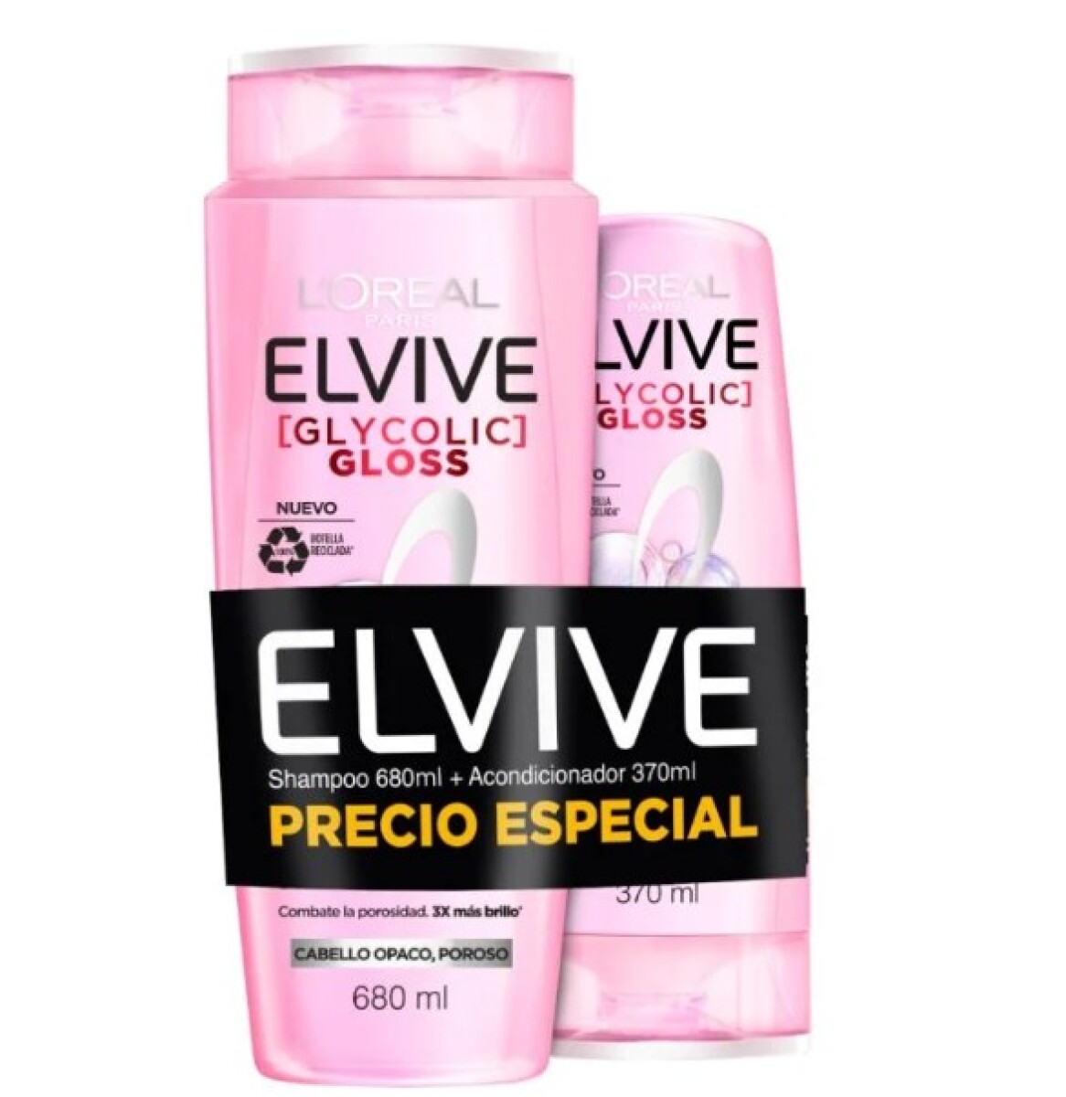 Elvive Glycolic Pack Shampoo 680 ml + Aco 370 ml 