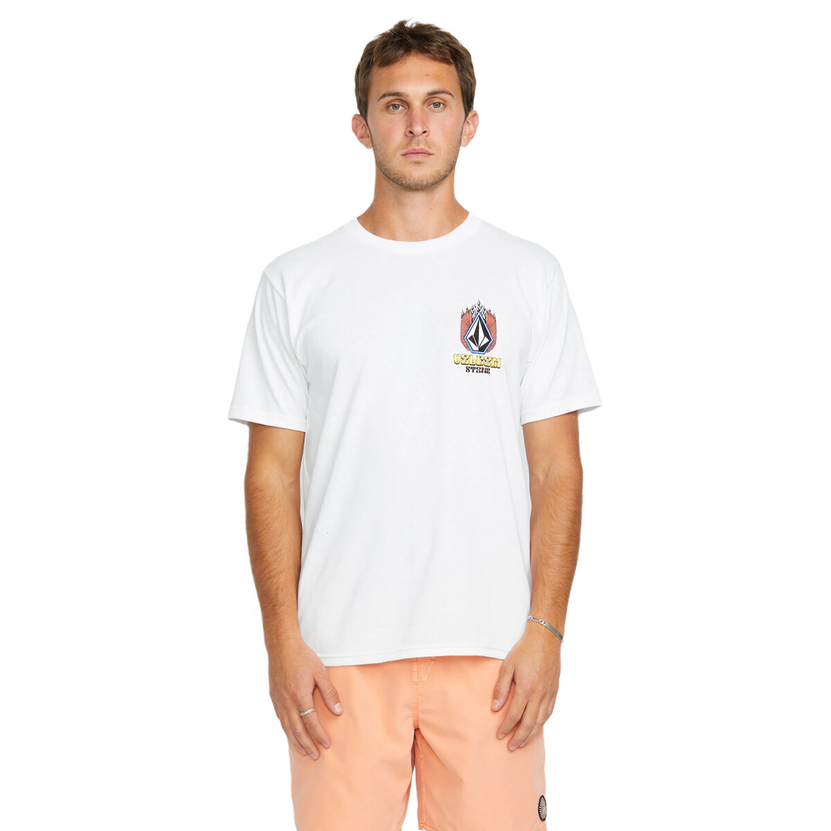 Remera Volcom Draggin Stone - Blanco