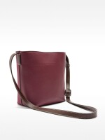 Bolso Bombonera Efecto Piel burdeos