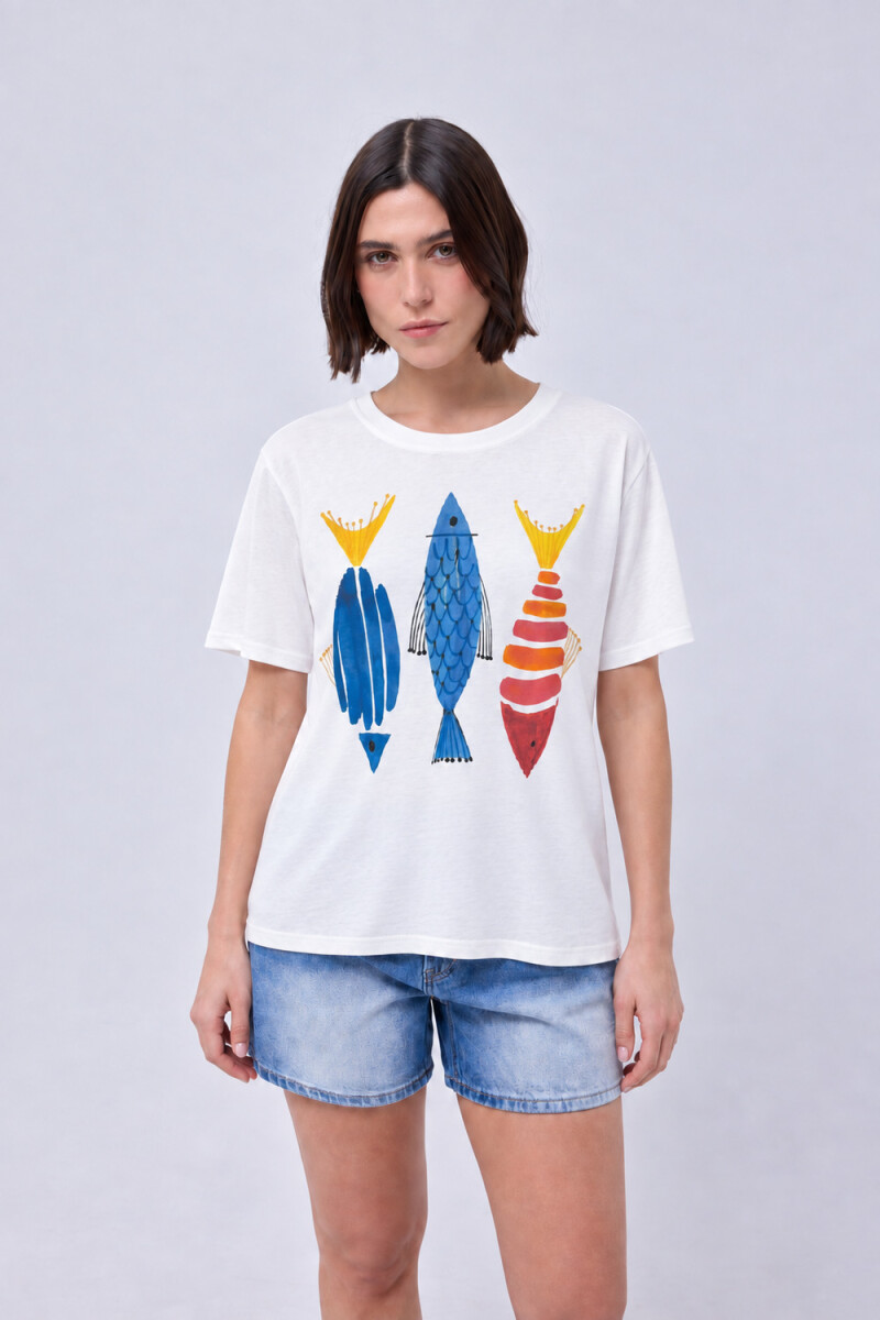 Remera Trendy - Pez azul 