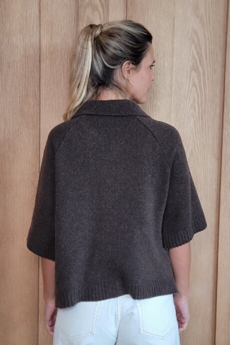 Cardigan Manchester Lambswool Chocolate