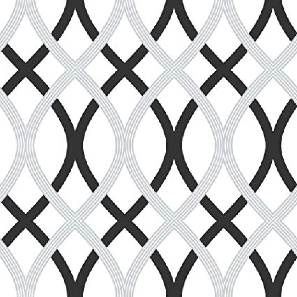 WALLPAPER AUTOADHESIVO BLACK AND SILVER LATTICE - N/A 