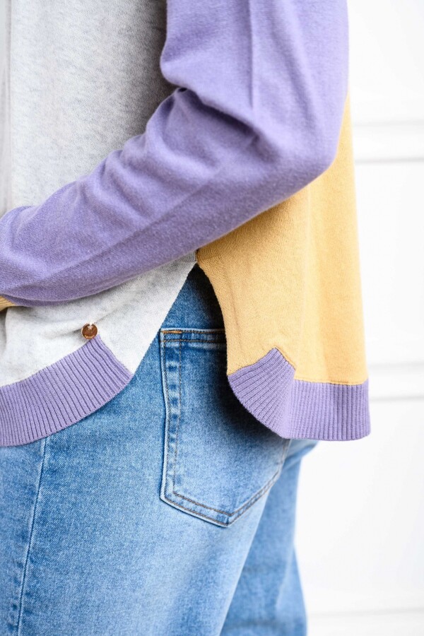 Sweater Color Block Lila