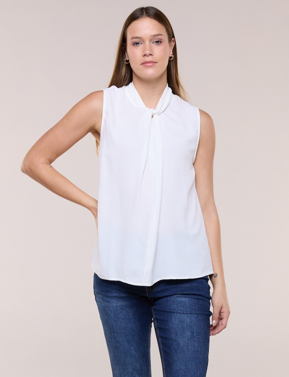 Blusa Cuello Drapeado - Crudo 