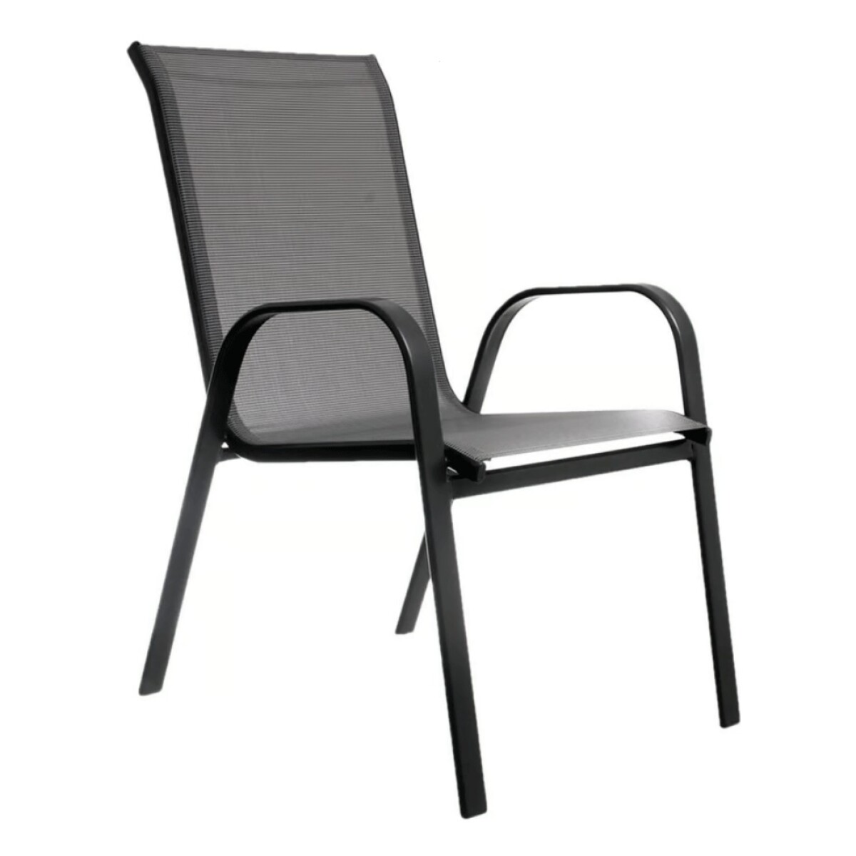 Silla De Exterior Sling De Acero Gris Jardín Terraza 