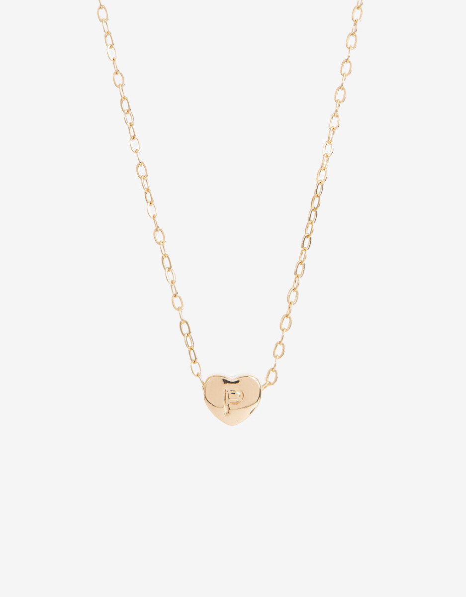 Cadena Con Dije Corazón Inicial "p" 