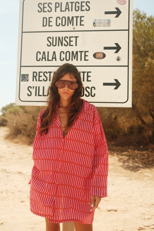 Túnica estampa geométrica rosa