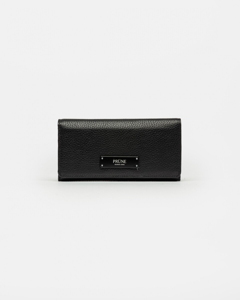 Billetera Mia En Cuero Graneado - Negro 