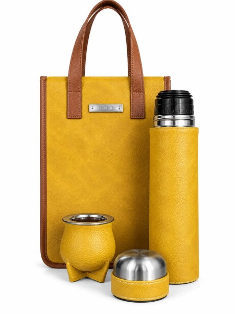 Kit forrado termo y mate Mostaza