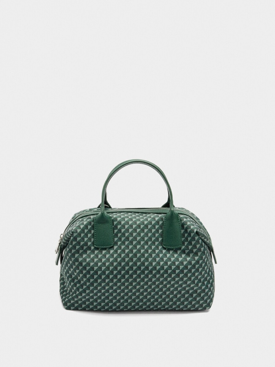 Bolso Tote Estampado De Nylon - verde 