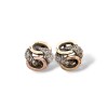 Caravanas Aro triple Zirconia-Plata y oro amarillo y rojo-Zirconia blanca-CA5111 conpiedra
