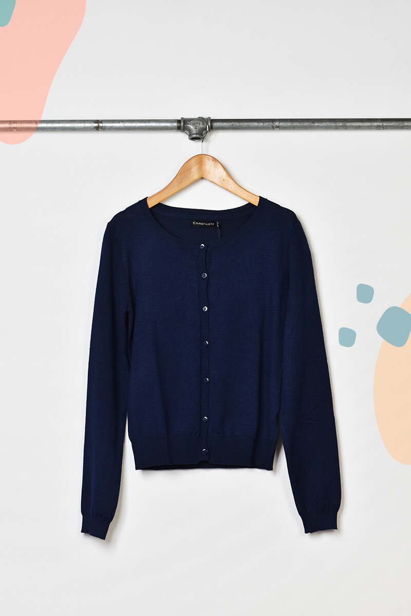 Cardigan Niña escote U - Azul Marino 