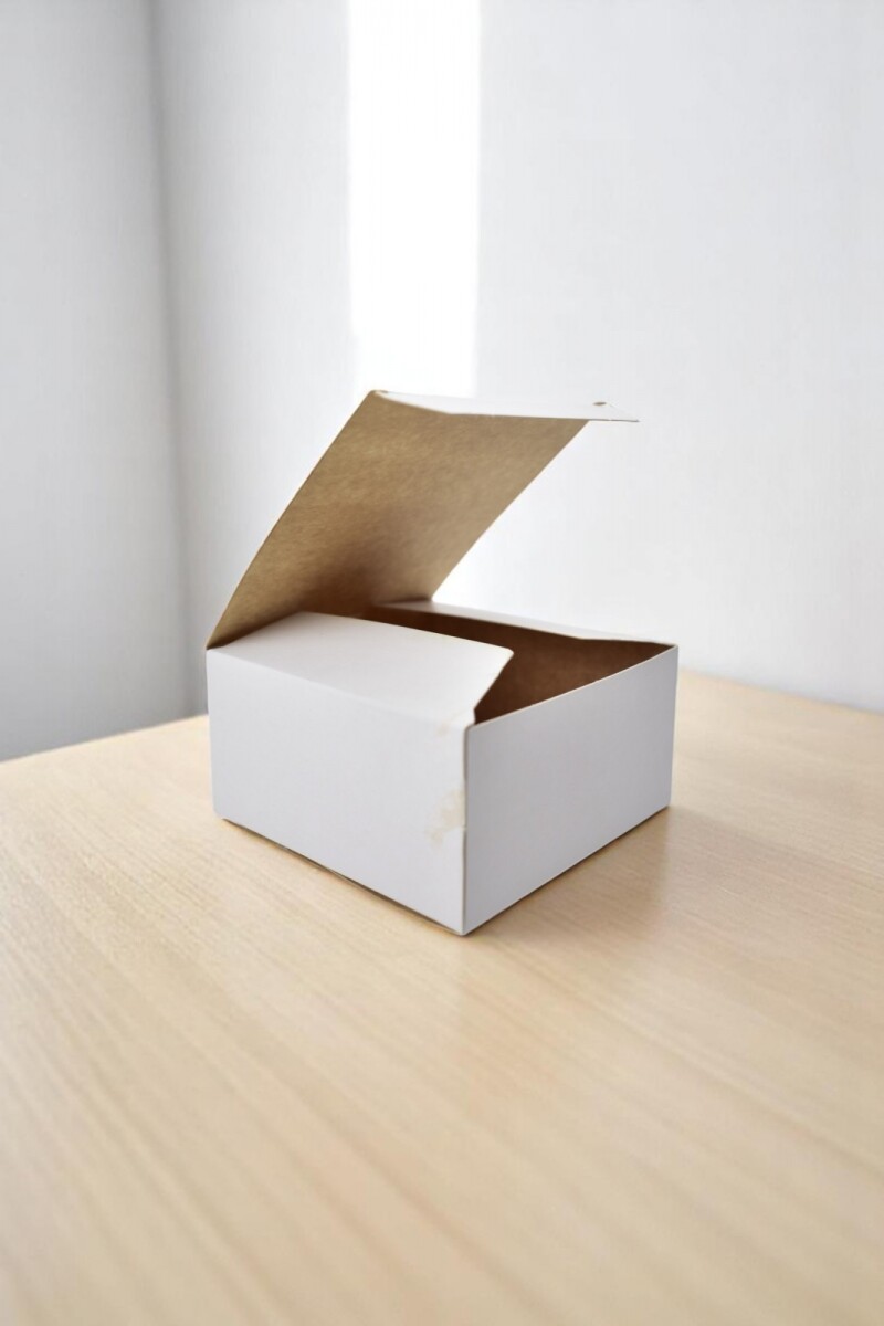 Caja flexi plegable 10x10x05 cm. - BLANCO 