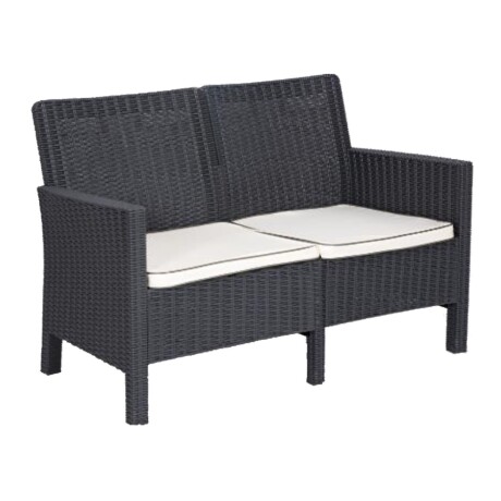 Sofá NOVA exterior resina simil ratan 2 asientos 2 almohadones Sofá NOVA exterior resina simil ratan 2 asientos 2 almohadones