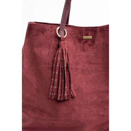 Charm Flecos Y Tachas Gamuza Vegana Burdeos