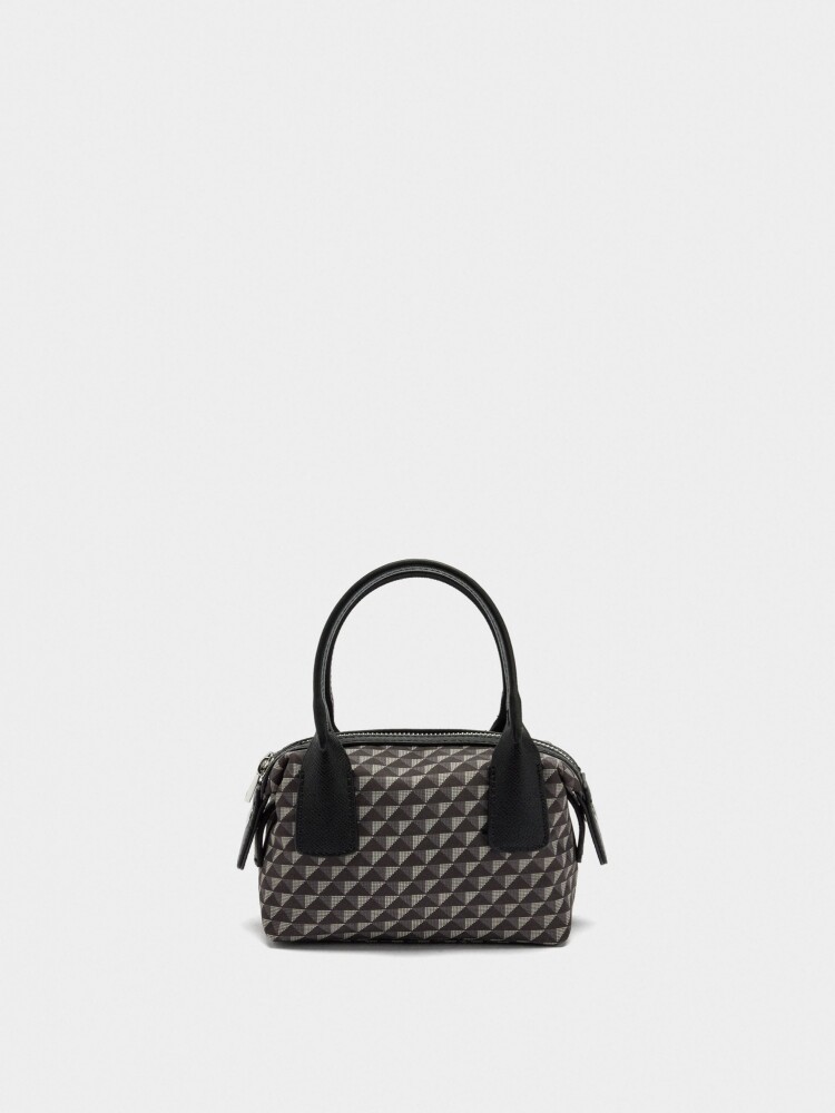 Bolso Bandolera Estampado De Nylon negro