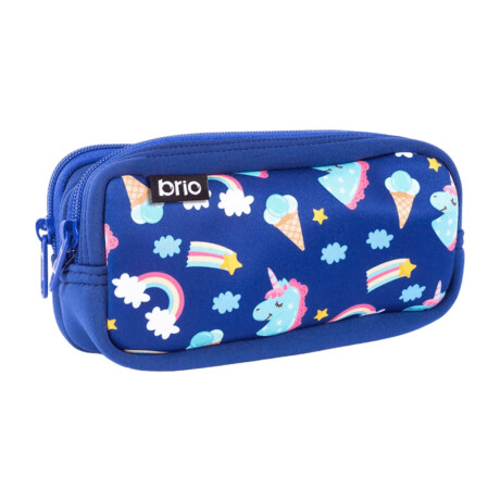 Cartuchera Neceser en Neopreno Brio con Doble Cierre Unicornio