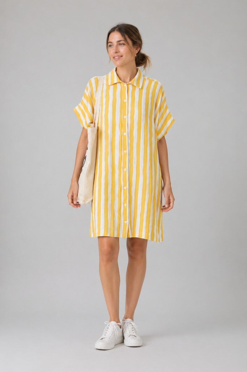 Vestido Camisero Pupa - Estampa Amarillo 