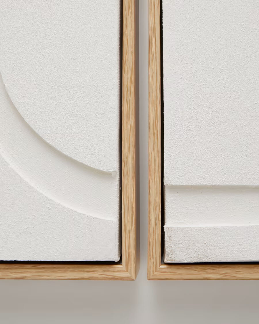 Set Sefri de 2 cuadros blanco 30 x 40 cm Set Sefri de 2 cuadros blanco 30 x 40 cm