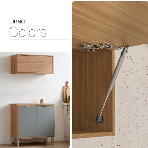 JUEGO DE COCINA 2 MODULOS MESADA MDF LINEA COLORS FREIJO Y VERDE