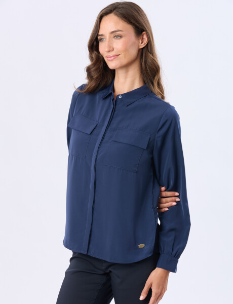 BLUSA MANGA LARGA Azul