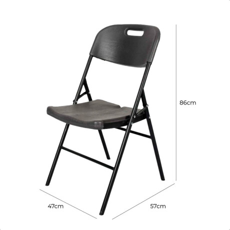 Sillas Plegables Metal Set X2 Jardín Hogar Camping Negro