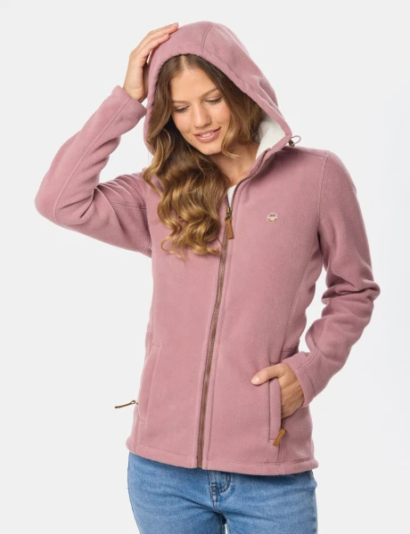 CAMPERA POLAR CON CAPUCHA Rosado