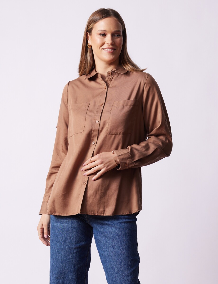 Camisa Bolsillos - Tostado 