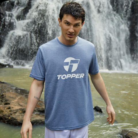 T-SHIRT BRAND TEE MEN TRNG AZUL IN MELANGE AZUL IN MELANGE