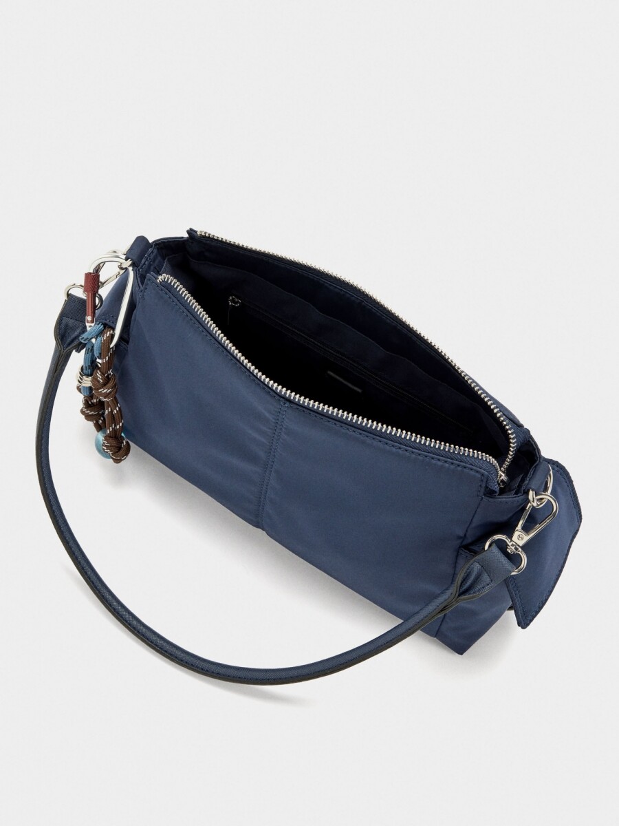 Bolso Bandolera De Nylon Con Colgante azul-marino