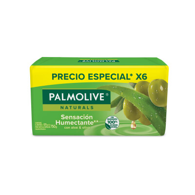 Jabón en Barra Palmolive Olive y Alóe Pack X6 125 GR