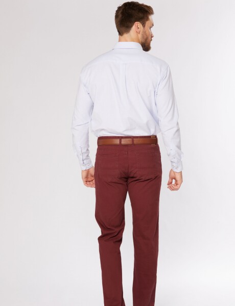 PANTALÓN 5 BOLSILLOS CON SPANDEX Bordo Oscuro