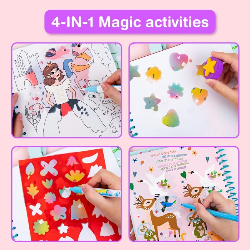 Libros para colorear con agua 3 en 1 Princesas