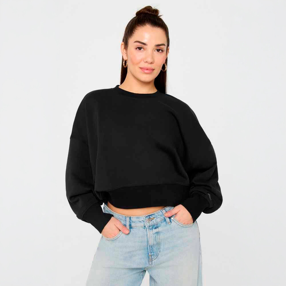 Polera Year Round Terry Crew Neck Sweatshirt Mujer Black