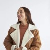 Campera Dama Combinada C/Sherpa N+ Marron