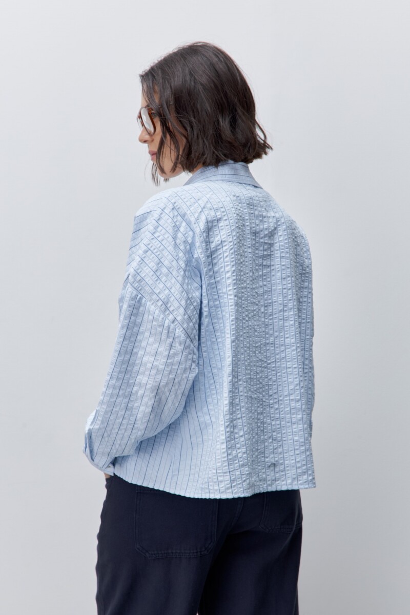 CAMISA PAD Celeste