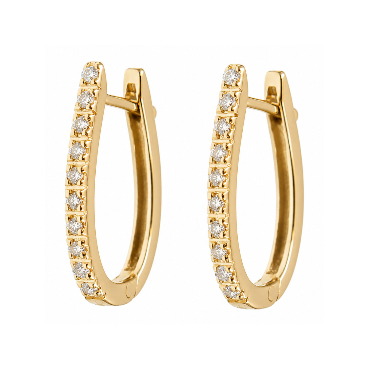 Aros Lina en oro amarillo 18k con brillantes. 
