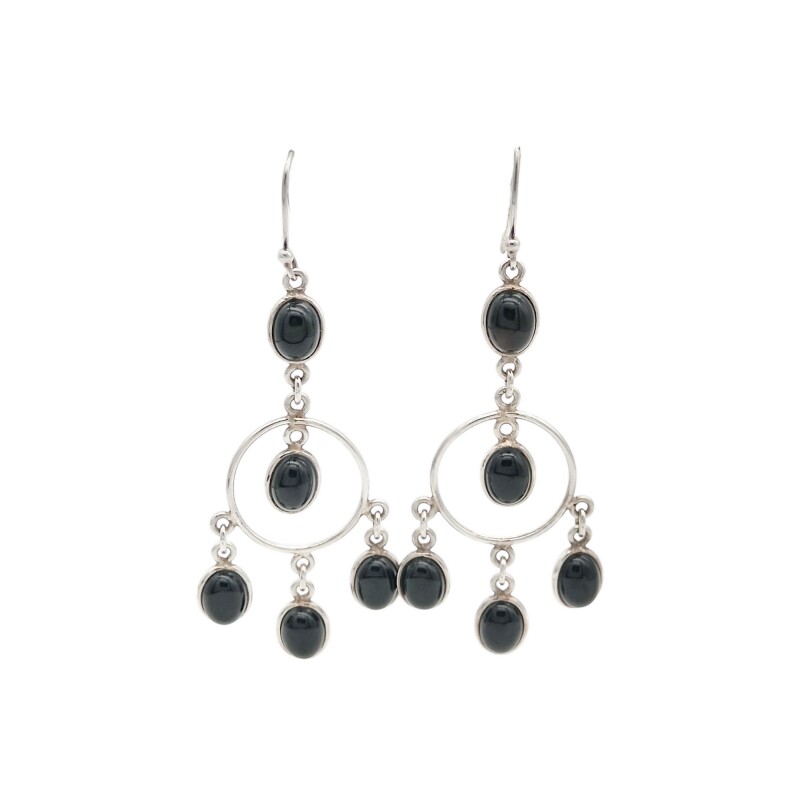 Caravanas Colgante-Plata 925-Piedra ónix-CA3330 conpiedra